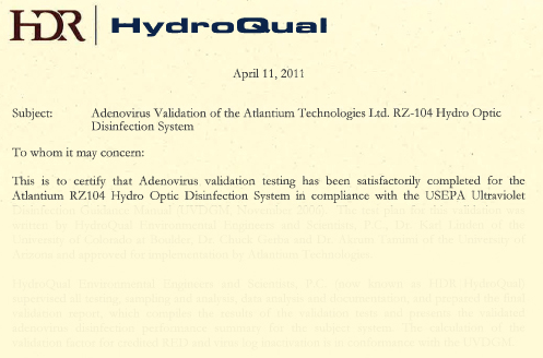 HDR Validation to EPA Standards UVDGM 2006